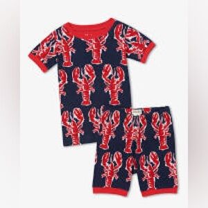 Hatley Marine Lobster Pajama Short Set 100% Organic Cotton size 7